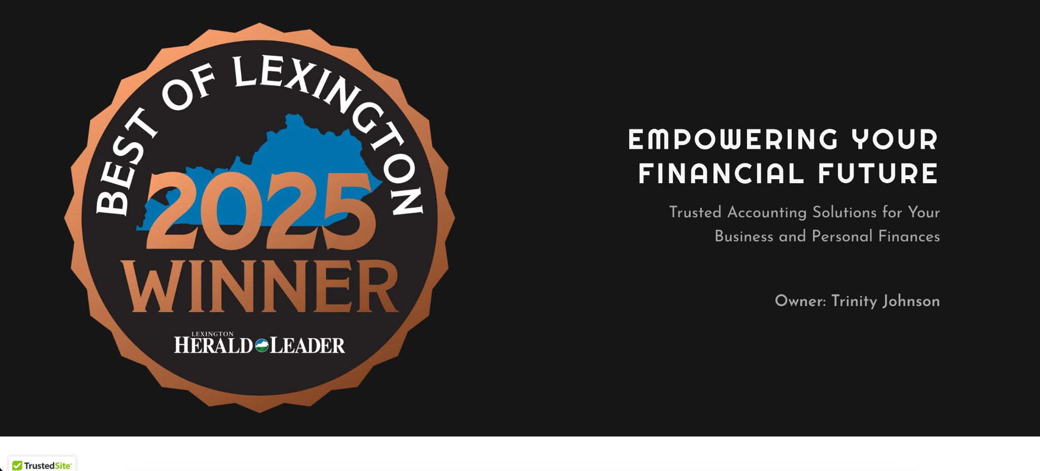 Prestige Bookkeeping award banner representing Best of Lexington 2025 Winner